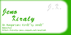 jeno kiraly business card